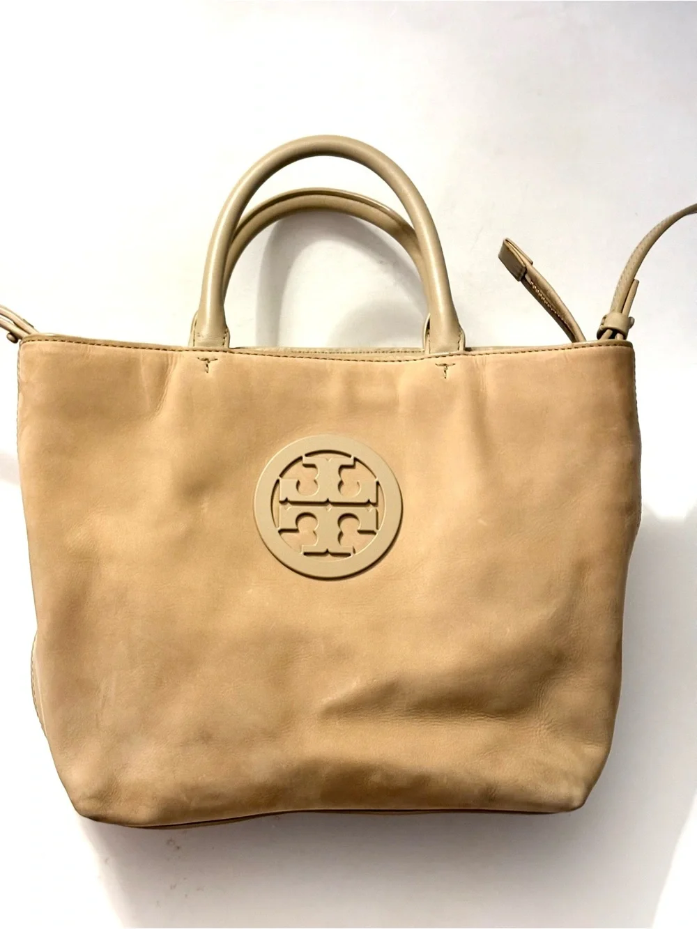NWT TORY BURCH Charlie Small Tote, tan
